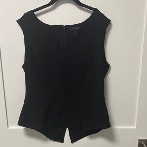 White House Black Market Black Sleeveless Peplum Top